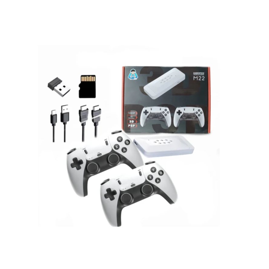 M22 Game Stick 1080P – Wireless Game Controller, 52 Emulators & 3D Gaming