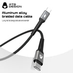 AG Aluminum Alloy Braided Charging & Data Cable 1.2M with Fast Charging Support - 9265