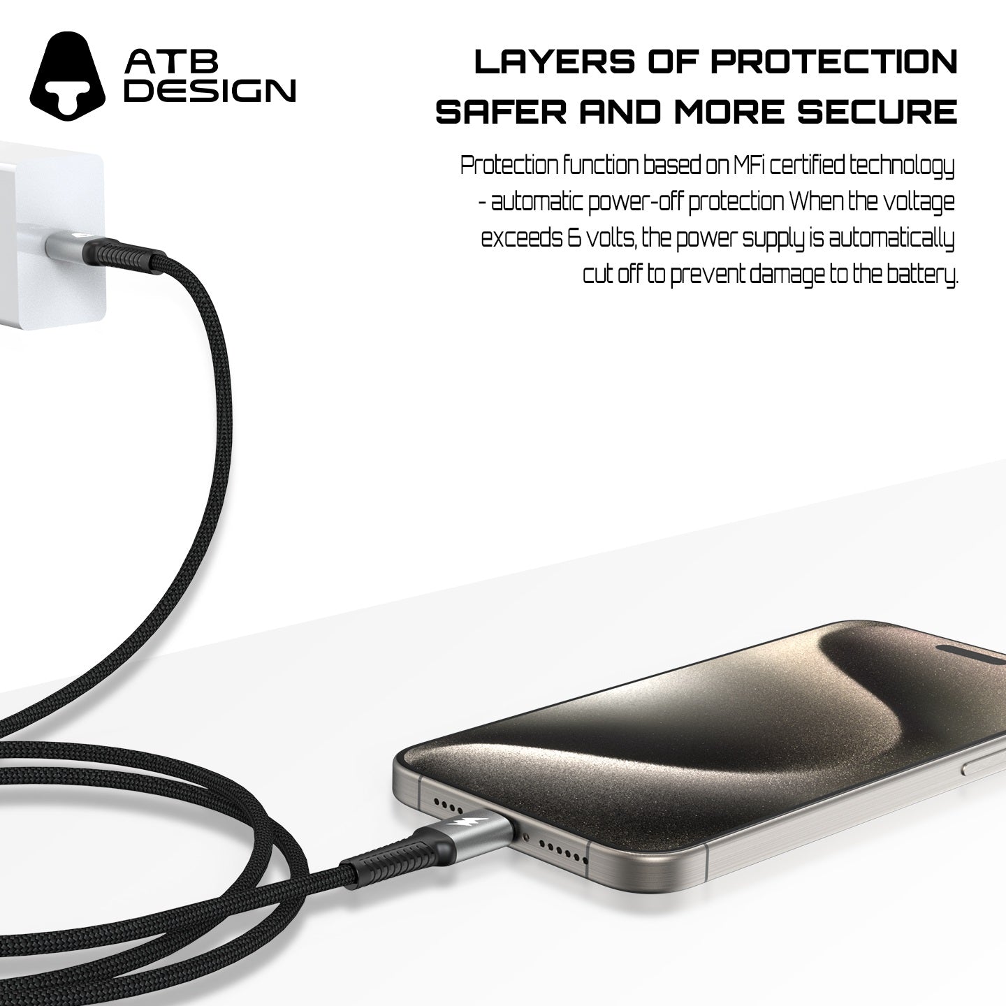AG Aluminum Alloy Braided Charging & Data Cable 1.2M with Fast Charging Support - 9265