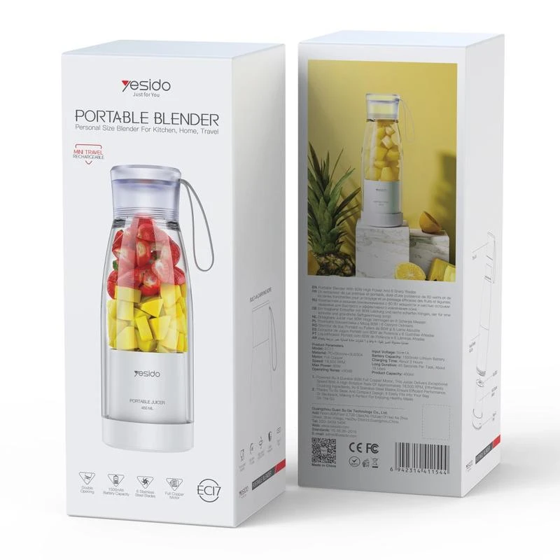 YESIDO PORTABLE BLENDER – 450ml Portable USB-C Juicer 1544