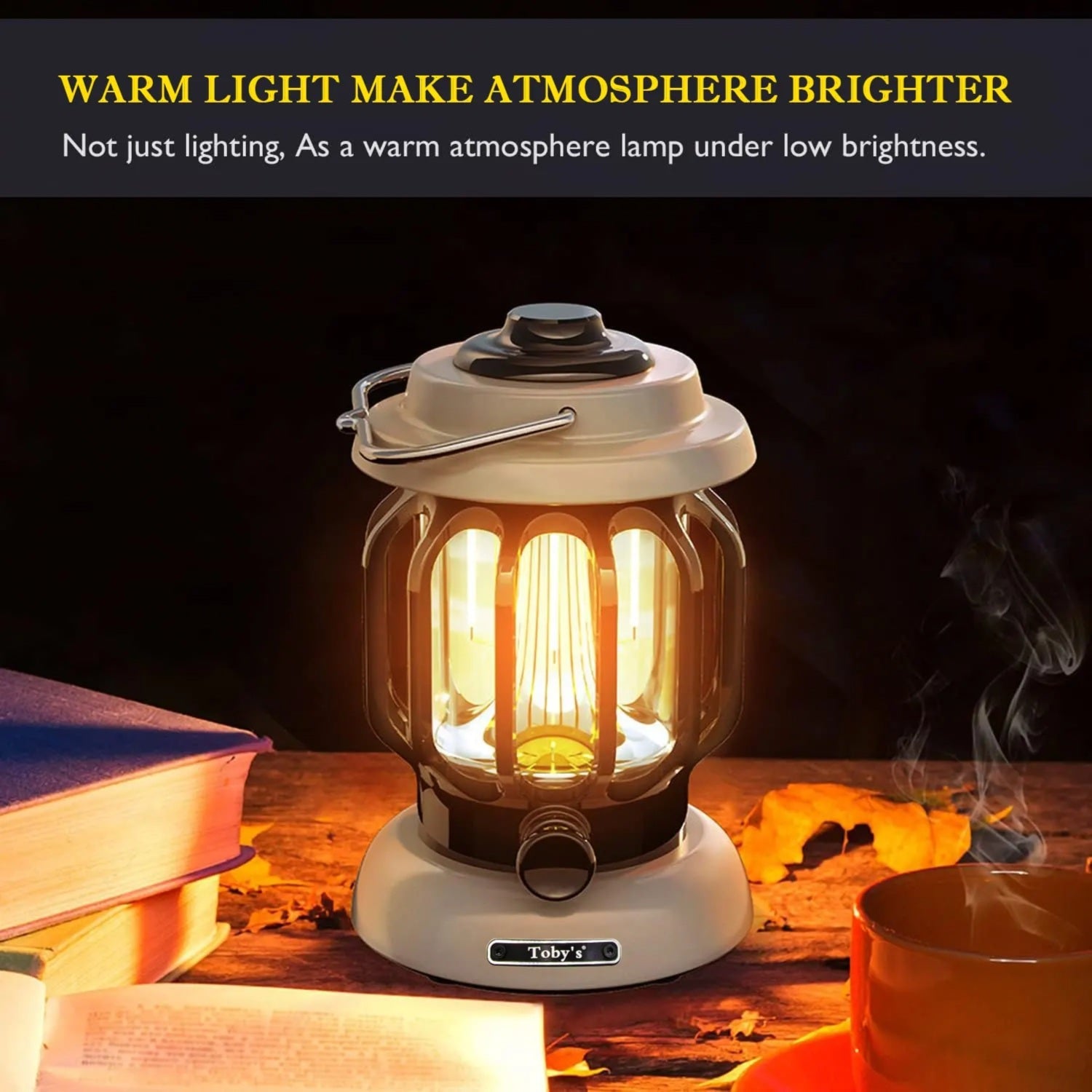 IPX5 waterproof camping lantern with metal hanging hook.	فانوس تخييم مقاوم للماء بمعيار IPX5 مع خطاف تعليق معدني.