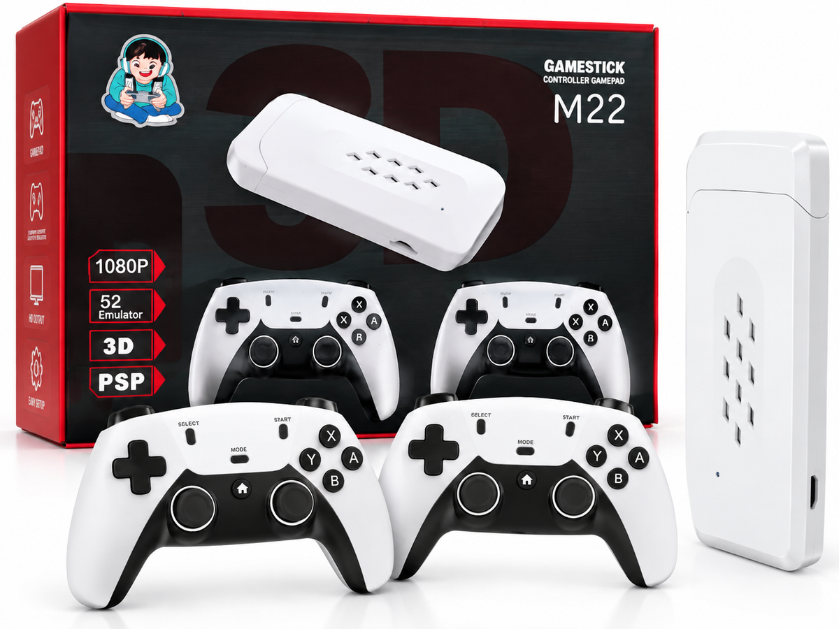 M22 Game Stick 1080P – Wireless Game Controller, 52 Emulators & 3D Gaming