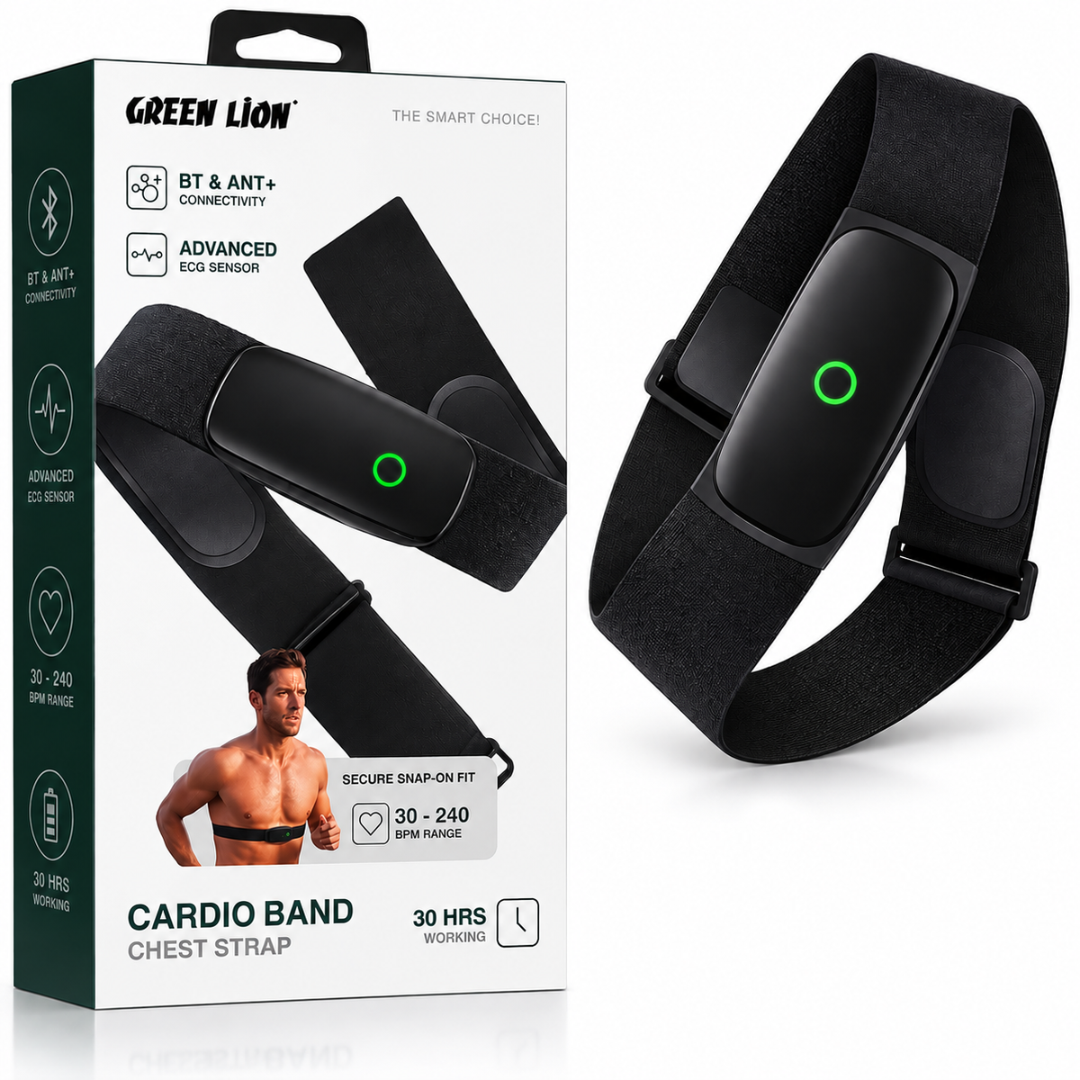 Green Lion Heart Rate Chest Strap