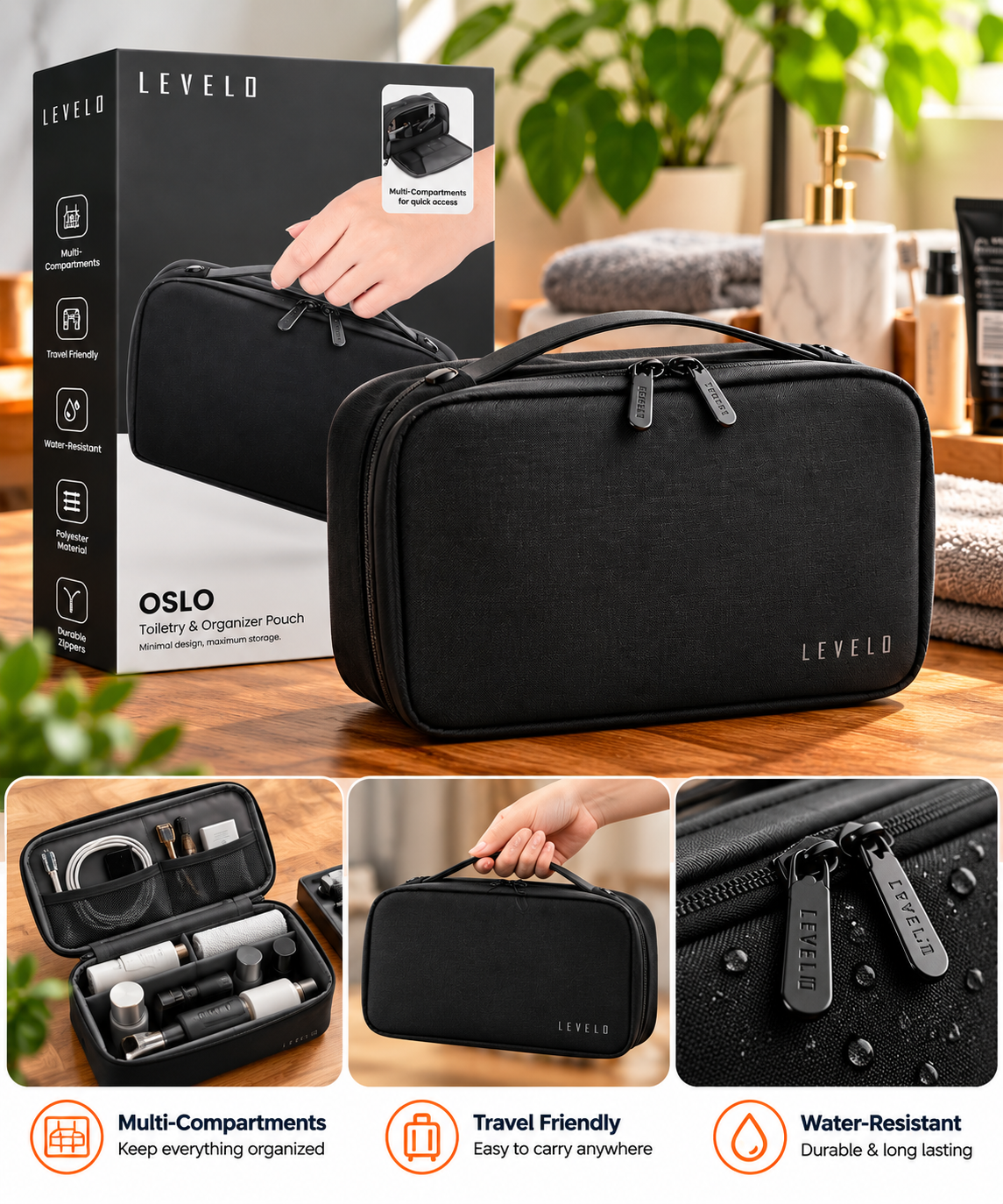 Levilo Oslo Personal Care Organizer Bag