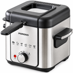 Porodo Lifestyle Crispo Single Basket Electric Deep Fryer - Silver / Black