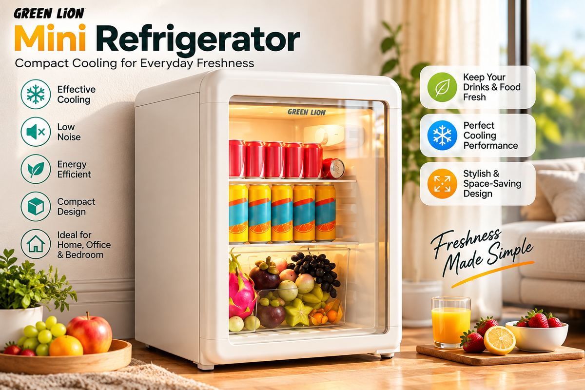 Green Lion Mini Classic 55L Refrigerator - White