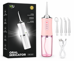 HU Smart Oral Irrigator HSM-1018 | Portable Cordless Water Flosser | Waterproof Dental Cleaner – Pink