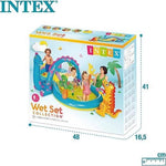 Intex inflatable play set packaging with dimensions on a white background
