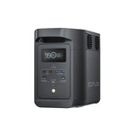 Black power station with digital display and 'EcoFlow' branding on a white background