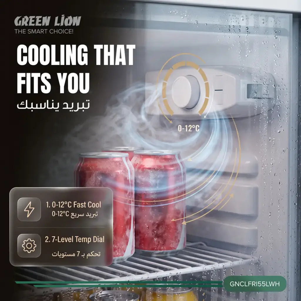 Green Lion Mini Classic 55L Refrigerator - White