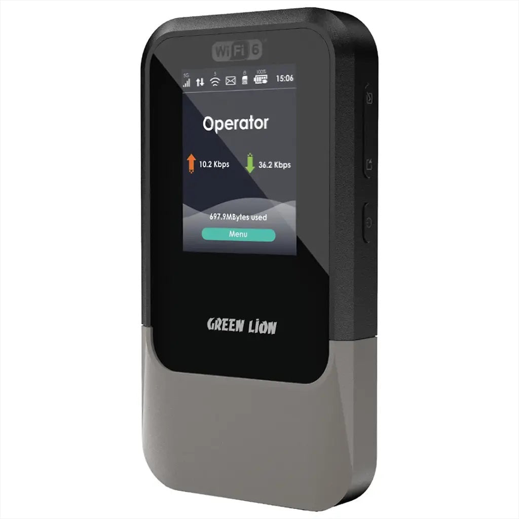 Green Lion Connect 5G Portable MiFi Router – Wi-Fi 6, 2.6Gbps, Nano SIM & eSIM Support  7114