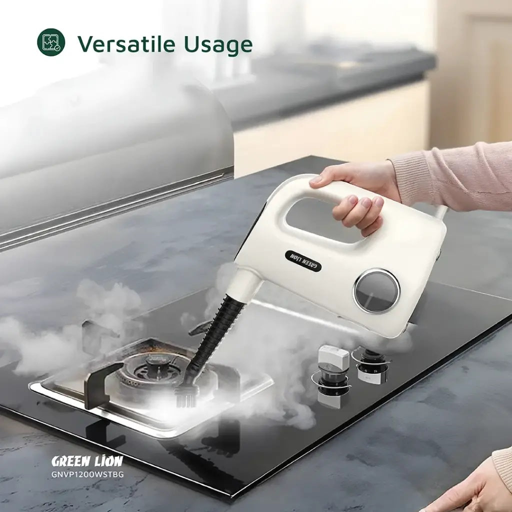 Green Lion Vapor Pro Steam Cleaner 1200W with Touch Screen, 380ml Tank & 3 Steam Levels - Beige 0982
