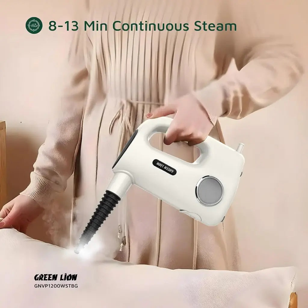 Green Lion Vapor Pro Steam Cleaner 1200W with Touch Screen, 380ml Tank & 3 Steam Levels - Beige 0982