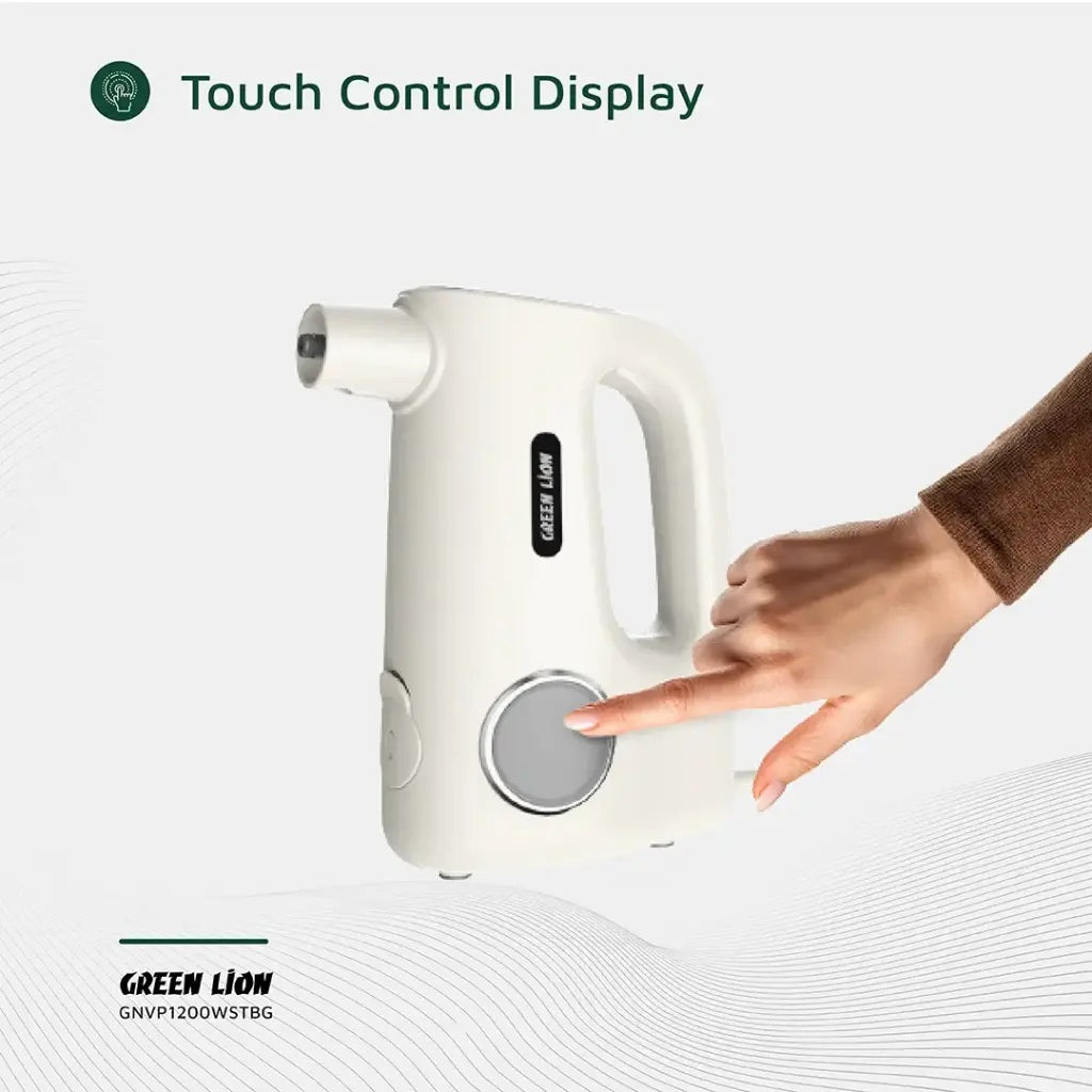 Green Lion Vapor Pro Steam Cleaner 1200W with Touch Screen, 380ml Tank & 3 Steam Levels - Beige 0982