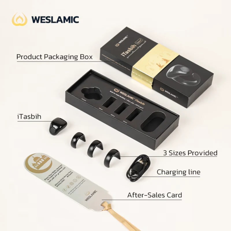 Weslamic iTasbih Salam+ with IP67 waterproof rating being used during daily activities.