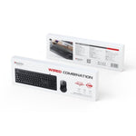 KB18 104 Full Keys Compactlayout 1.5M Length Cable USB connection Wired Keyboard And Mouse Set