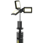 Close-up of the Black Green Lion Trio Beam Camping Light's LED display and magnetic base.
