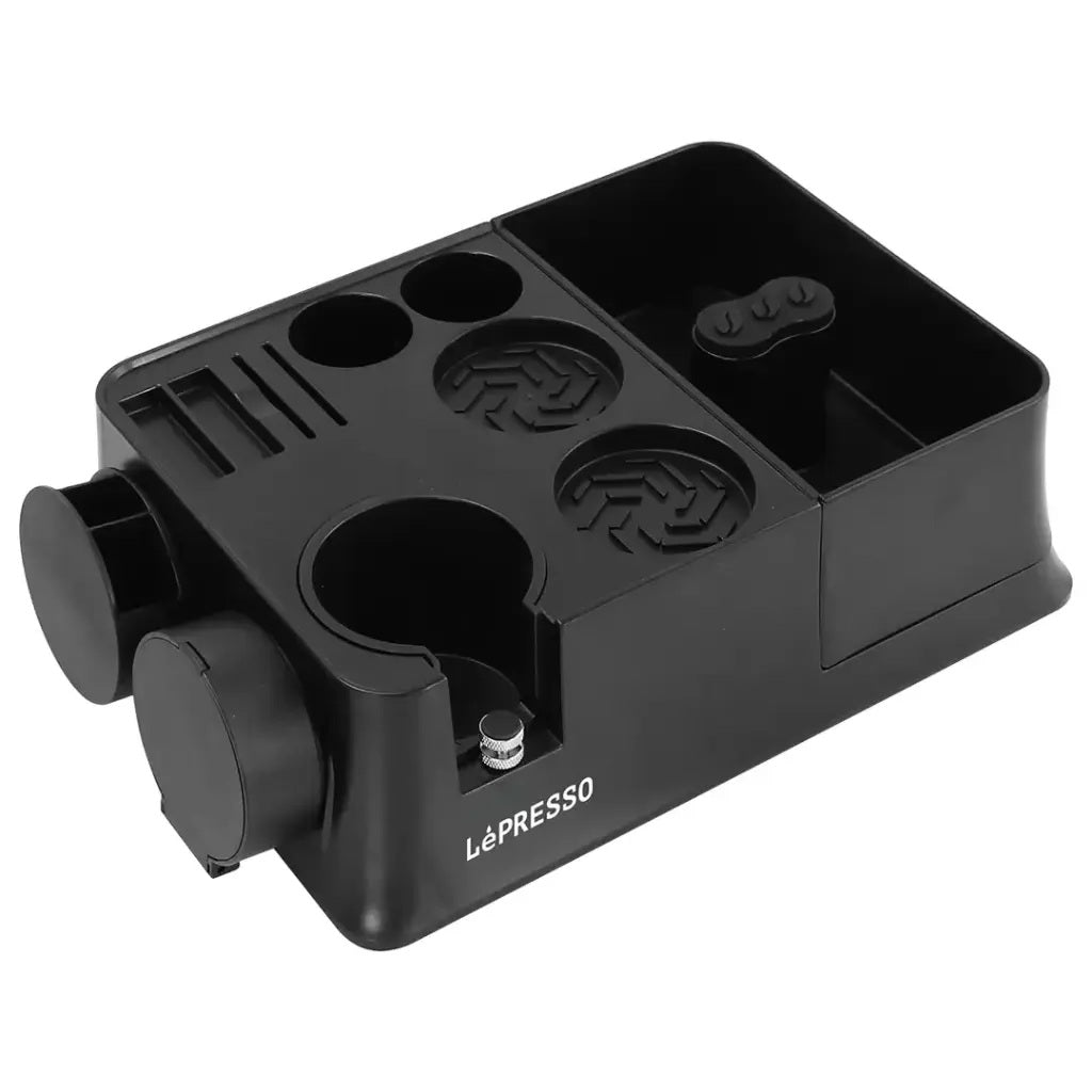 Black Lepresso espresso device on a white background