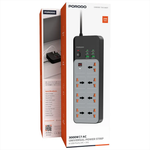 Porodo 3000W | 7AC Universal Power Strip with 6 USB Ports (4C + 2A) - Gray 862
