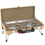 Porodo Lifestyle Dual Burner Foldable Camping Stove - Khaki