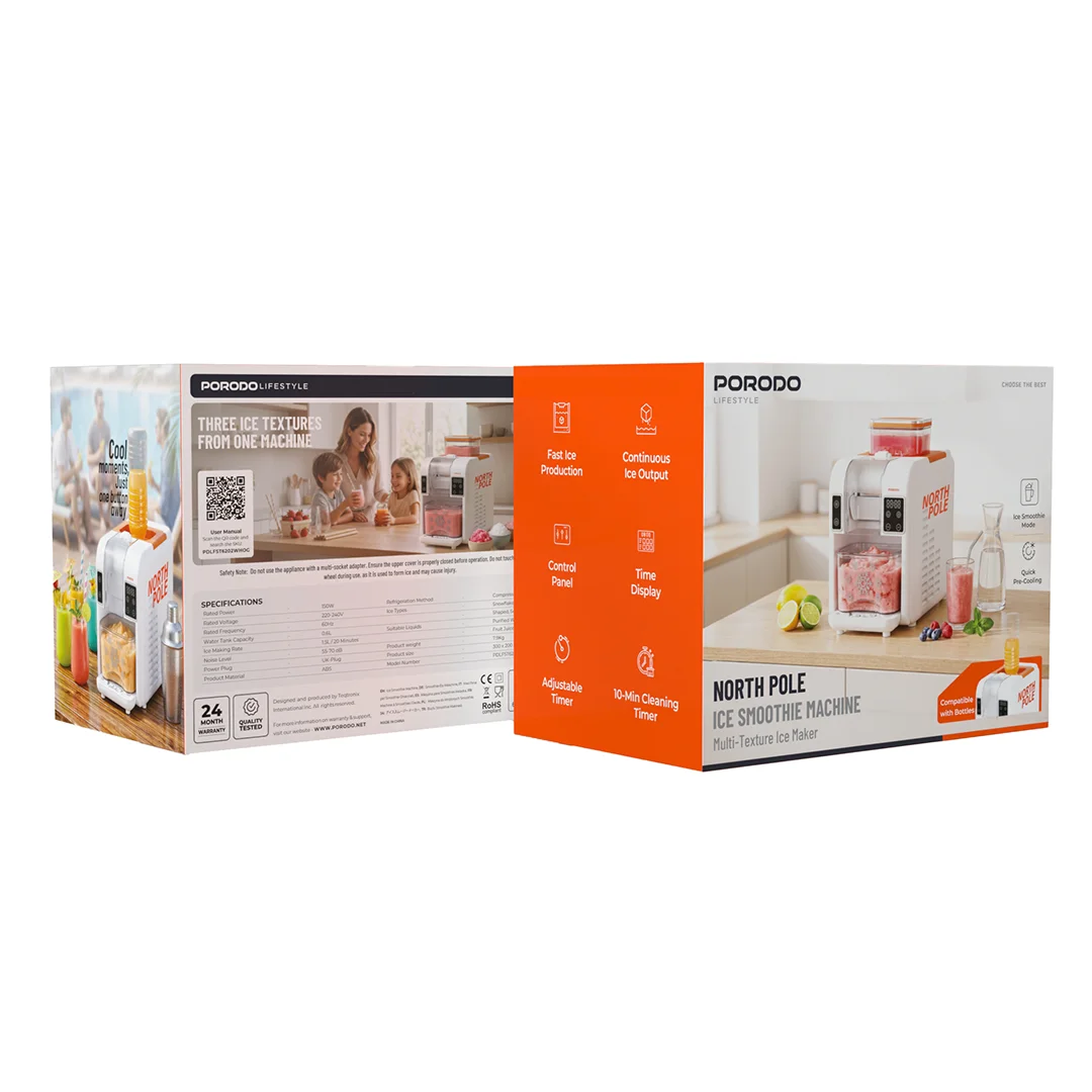 Porodo Lifestyle North Pole Ice Smoothie Machine - White / Orange