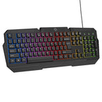 Gaming keyboard with RGB lighting on a white background
