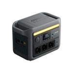 Close-up of HyperFlash AC charging cable plugging into the Anker SOLIX C800.