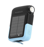 Solar-powered device with a light on a white background, branded 'Powerology'.