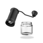 Ergonomic soft twist handle of LePresso 6310 handheld coffee grinder for easy manual use.