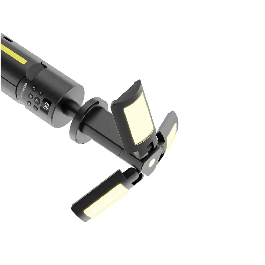Portable camping light showing the adjustable white light (6000K) mode with 1000 lumens.