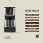Top View of Coffee Machine Showing Water Tank and Washable Nylon Filter
