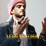 Smartphone displaying the Weslamic mobile app cloud sync data for dhikr counts."