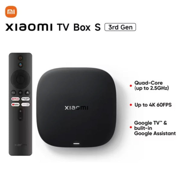 جهاز شاومي تي في بوكس S (الجيل الثالث) مشغل وسائط 4K الترا اتش دي للبث التدفقي