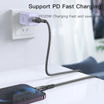 Yesido CA155 USB-C to Lightning Fast Charging & Data Cable 20W 1.2M – Braided Design