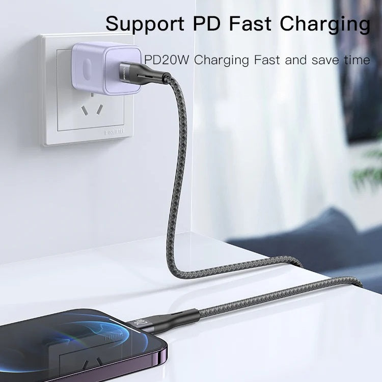 Yesido CA155 USB-C to Lightning Fast Charging & Data Cable 20W 1.2M – Braided Design
