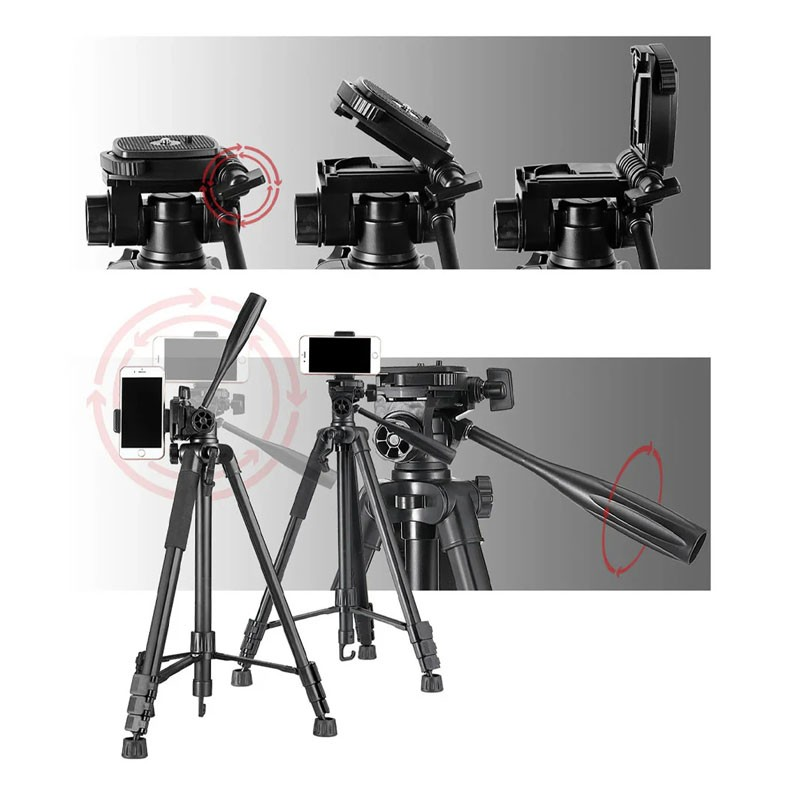 1- Rtako VT-860S، جهاز تحكم عن بعد، حوامل ثلاثية القوائم للتصوير الفوتوغرافي من الفولاذ الكربوني بطول 170 سم للكاميرات والجوالات