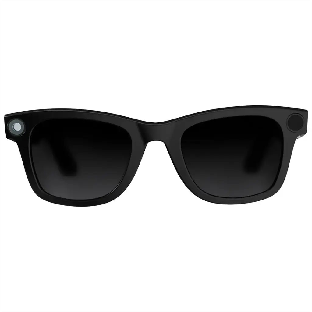 Black sunglasses with a white background