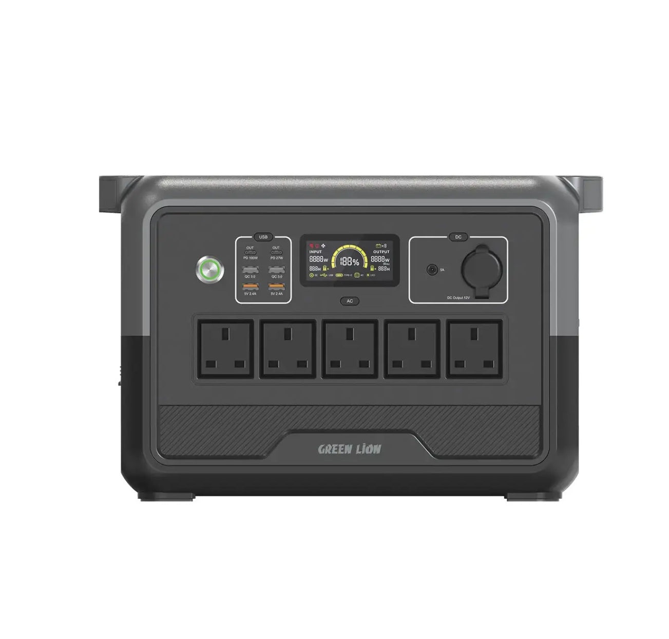 Green Lion PGX1200 Power Station with 1152Wh & 45000mAh LiFePO4 Battery - Black