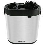 White and black coffee grinder with 'LePresso' branding on a white background