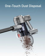 Moxedo 400W vacuum with smart LED display and accessory storage holder.