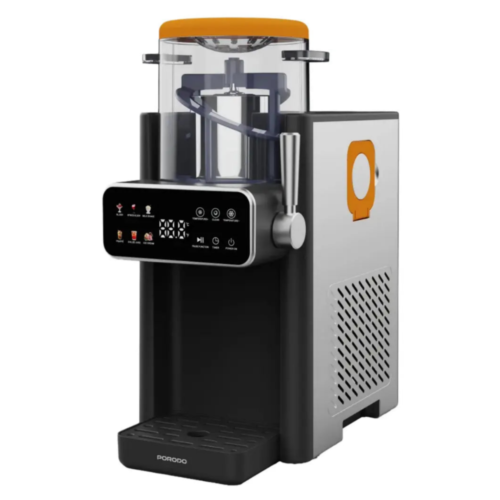 Porodo Lifestyle Frappé Ice Cream & Slushie Maker with Multi-Texture Ice Maker - Black & Orange-7232