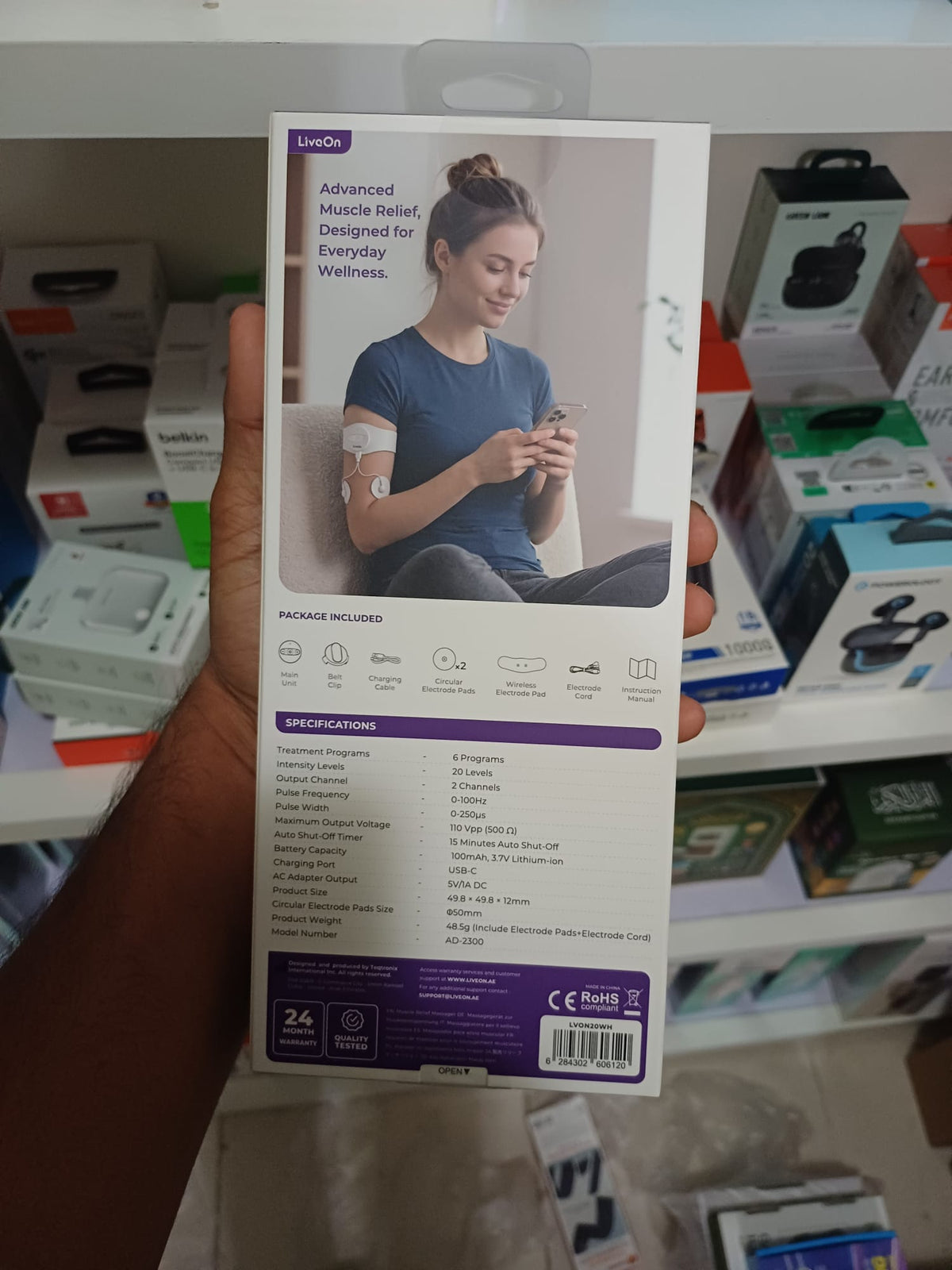 LiveOn Muscle Relief Massager – 20 Intensity Levels & 6 Modes