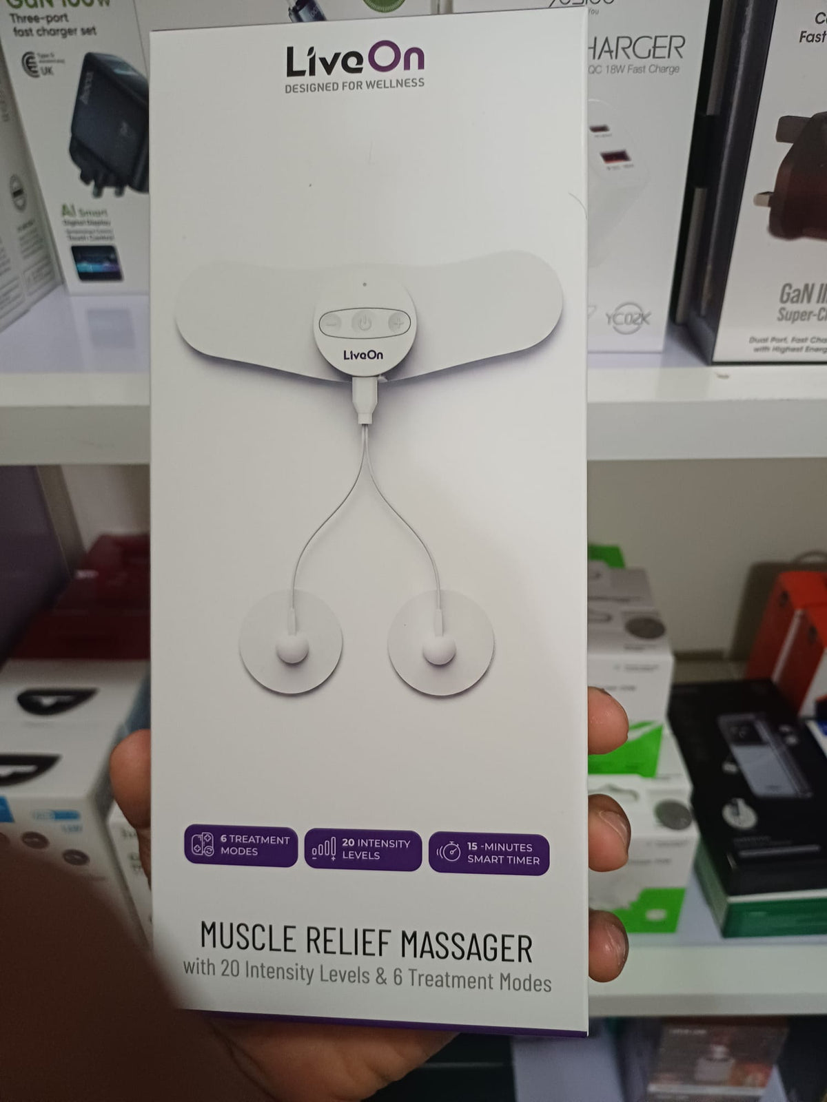 LiveOn Muscle Relief Massager – 20 Intensity Levels & 6 Modes