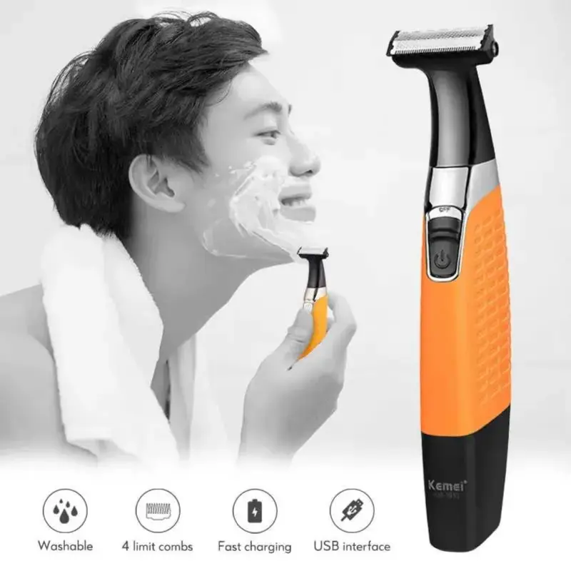 ماكينة حلاقة رجالية (تلتصق بالبشرة لحلاقة دقيقة) - Kemei km-1910