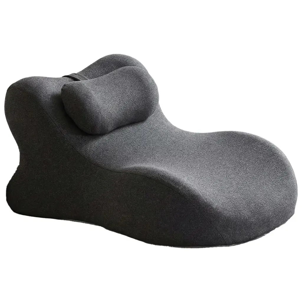 Gray neck pillow on a white background