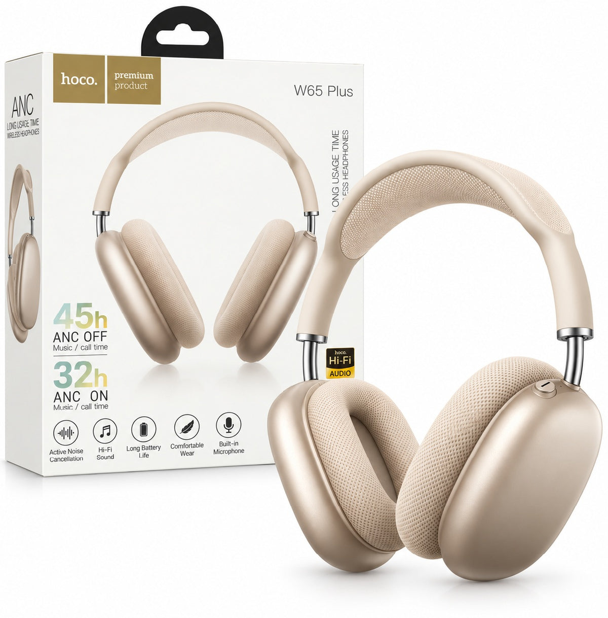 HOCO W65 Wireless Over-Ear HiFi Bluetooth Headset