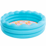 Inflatable children's pool with floral patterned interior on a white background