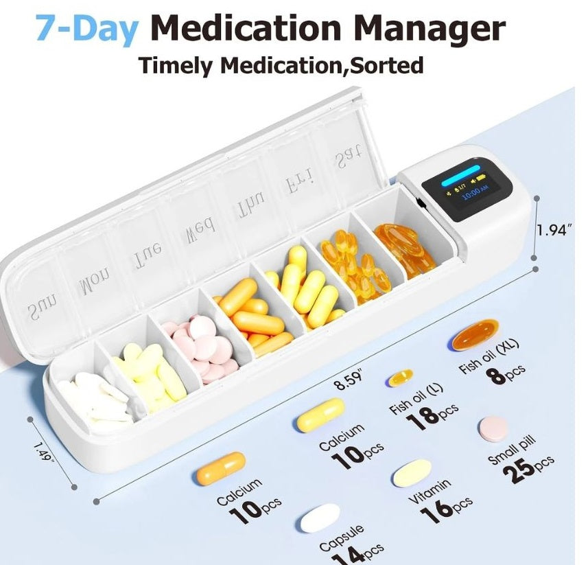 LiveOn Smart Pill & Medication Organizer with Bluetooth App Connectivity – A170