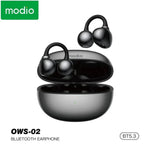 Modio Wireless Ear Clip OWS-02 Bluetooth 5.4 Earbuds with Charging Case - Black