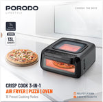 PORODO Crisp Cook 3-in-1 appliance with pizza on a white background